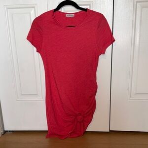 Pinky Red Short Sleeve T-shirt Dress